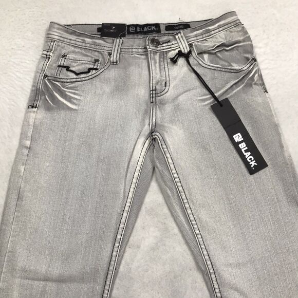 NWT BUCKLE BLACK Jeans Men 29x30 Skinny Gray Distressed Biker Skate Club - Picture 3 of 16